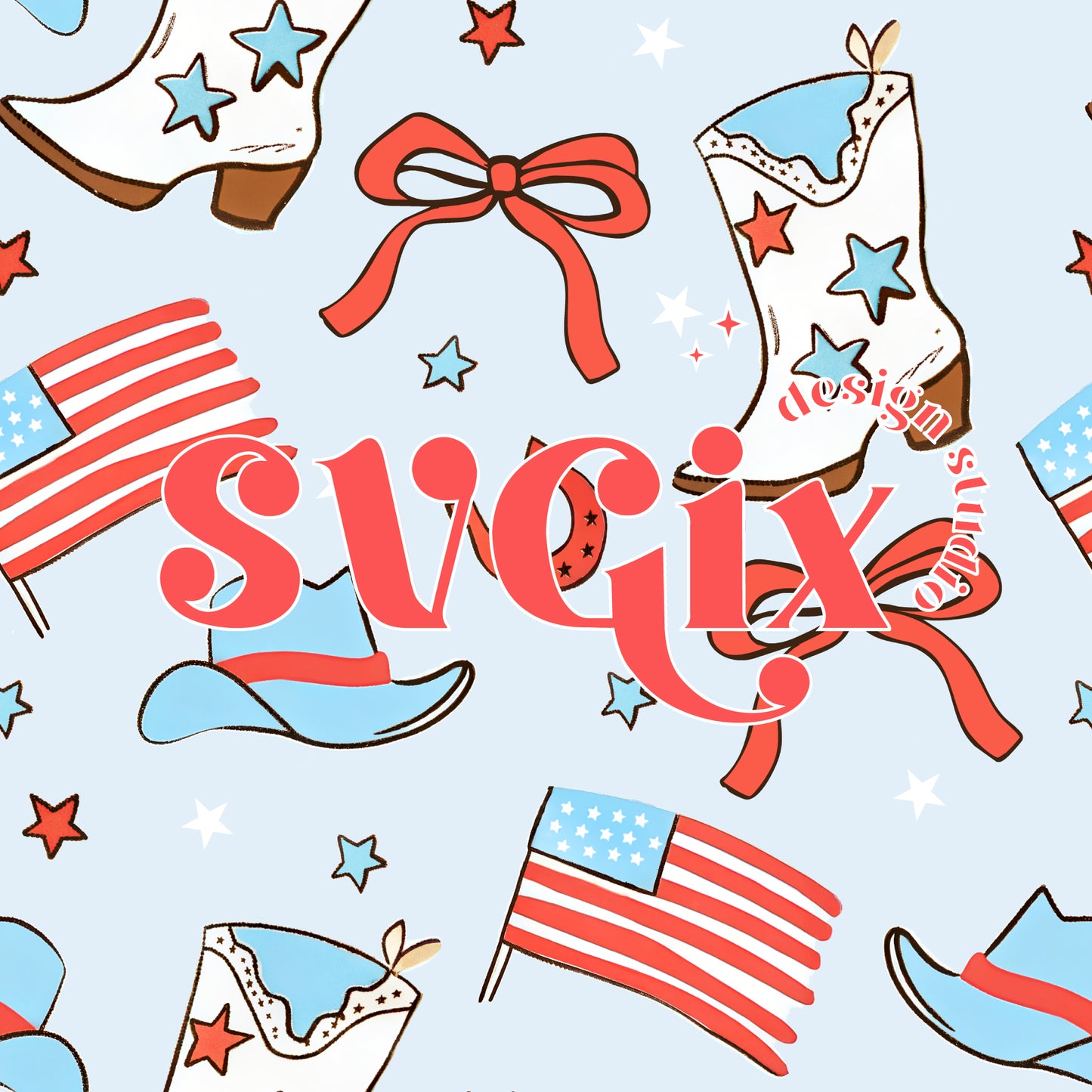 4th of July Cowgirl Seamless