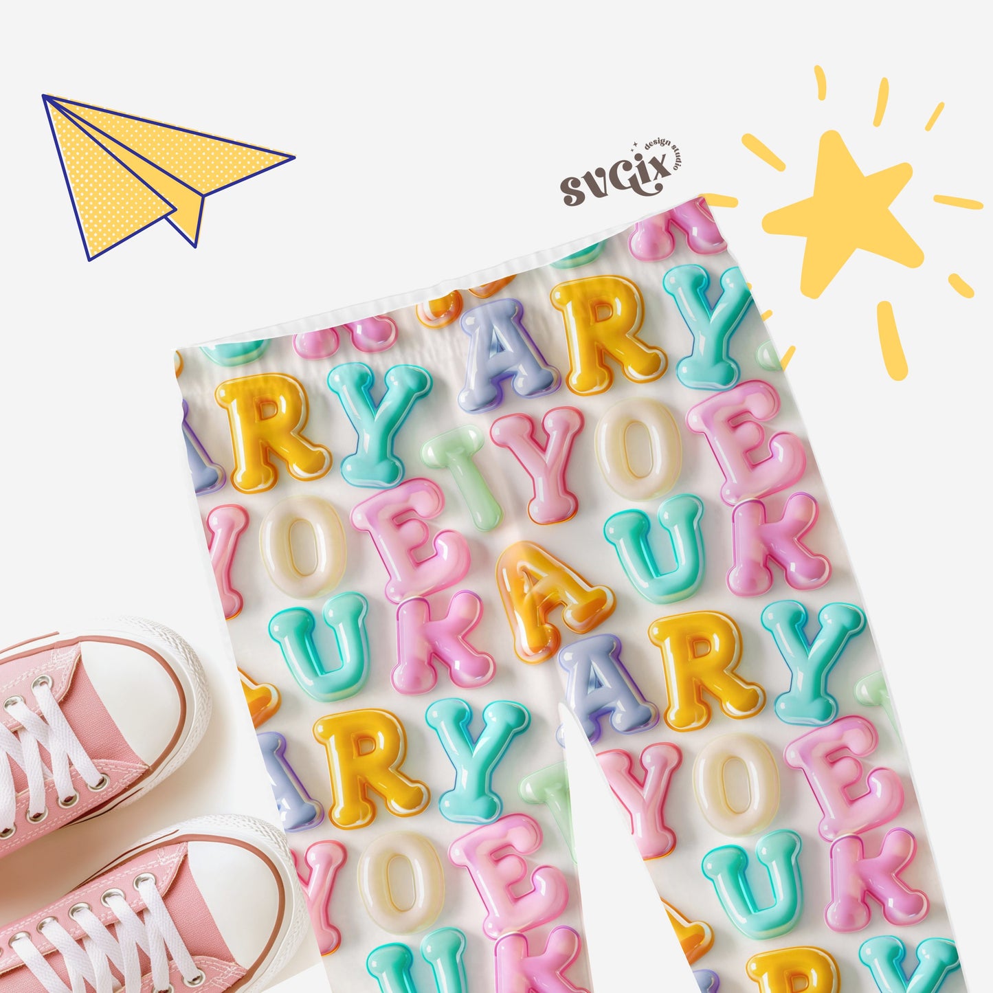 Back to School Letters Alphabet 3d Seamless Pattern