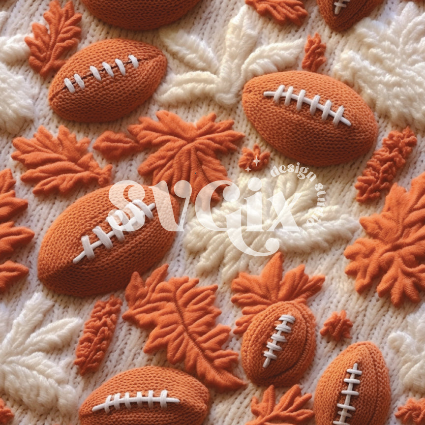 American Football Fall Knit Seamless Pattern