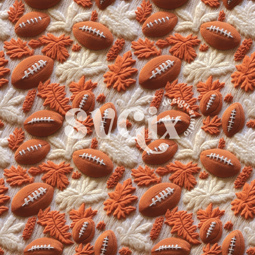 American Football Fall Knit Seamless Pattern
