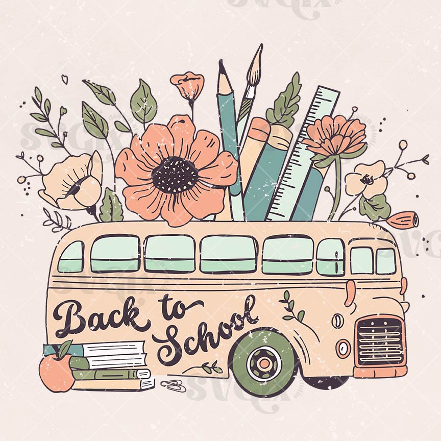 Back to School Boho Floral PNG