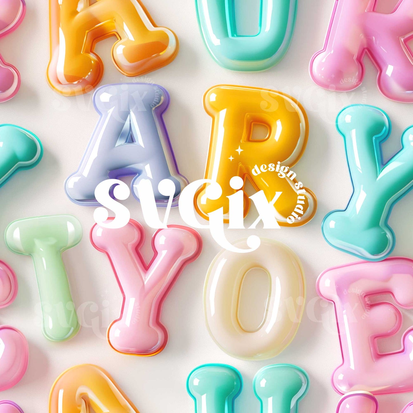 Back to School Letters Alphabet 3d Seamless Pattern