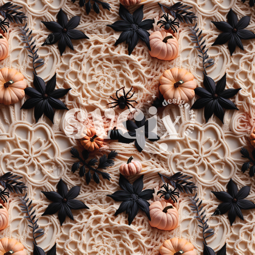 Black & Blush Pumpkins I Seamless Pattern