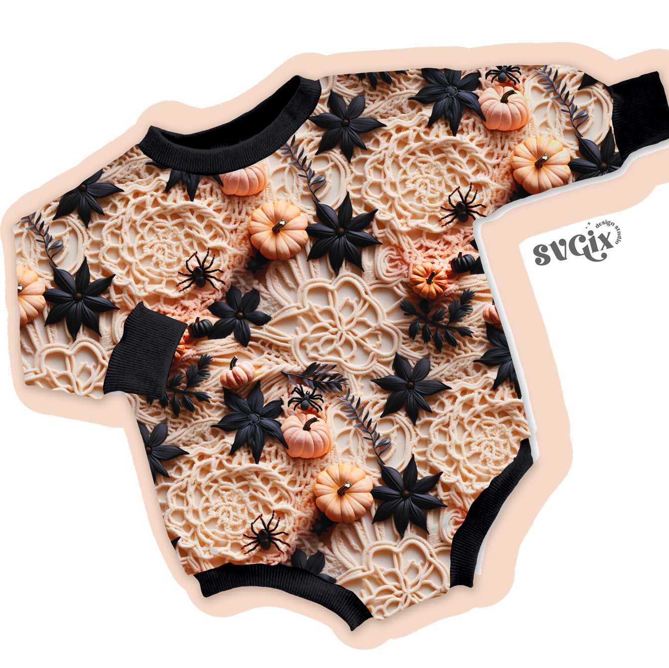 Black & Blush Pumpkins I Seamless Pattern