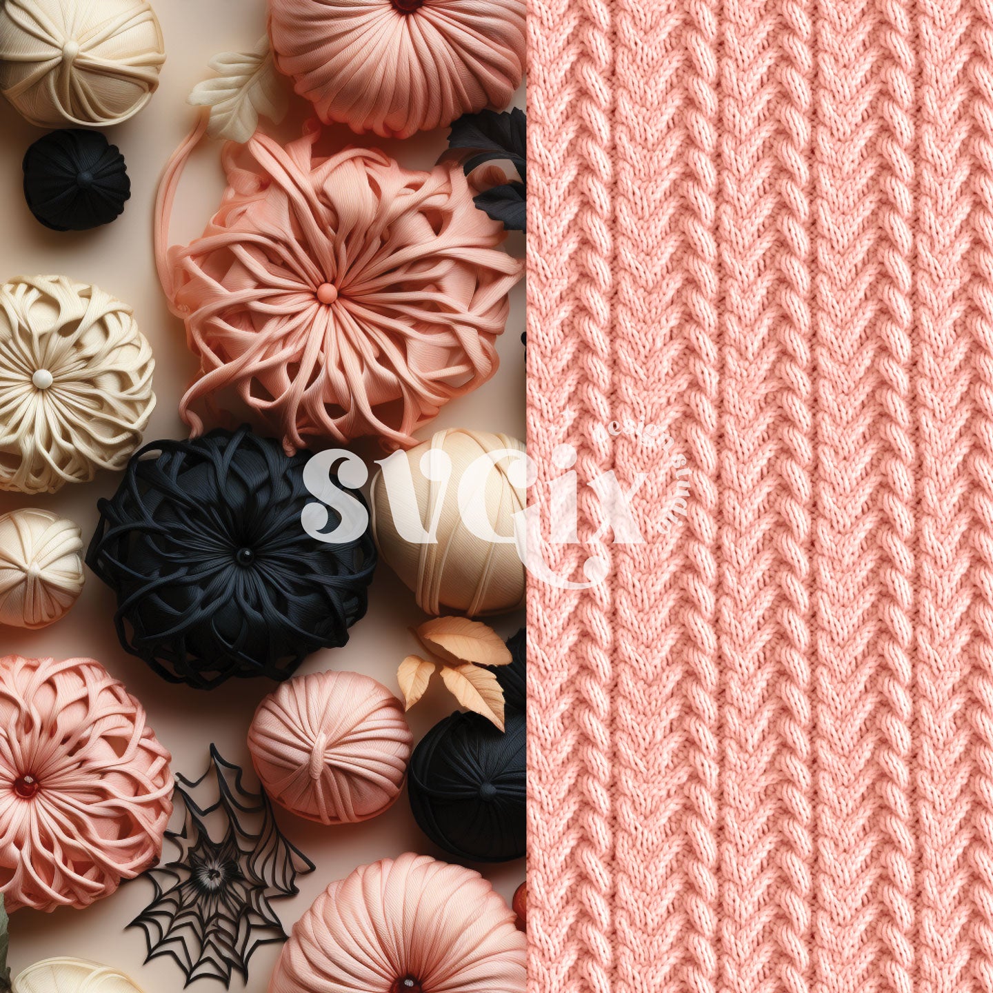 Black & Blush Pumpkins Seamless Pattern