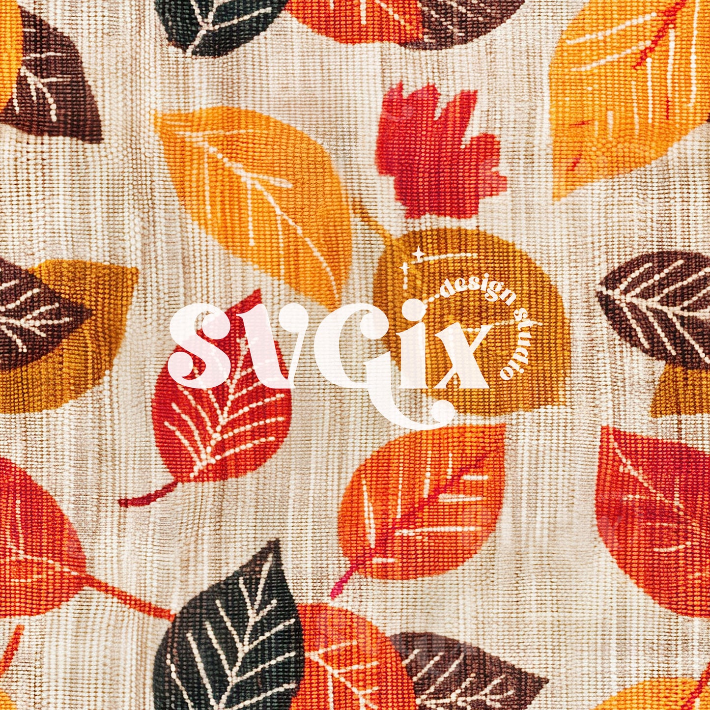 Boho Fall Leaves Seamless Pattern