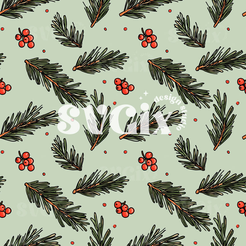 Christmas Evergreen III Seamless Pattern