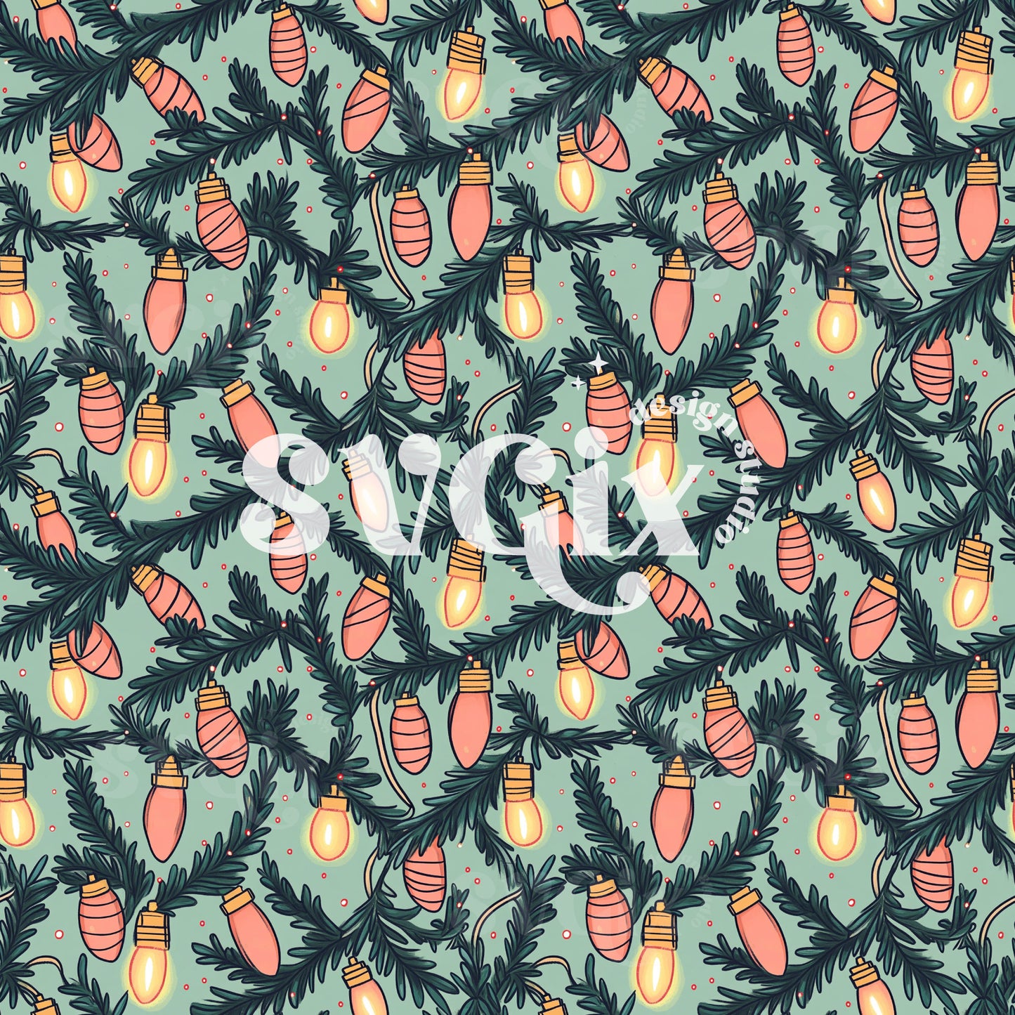 Christmas Lights Seamless Pattern