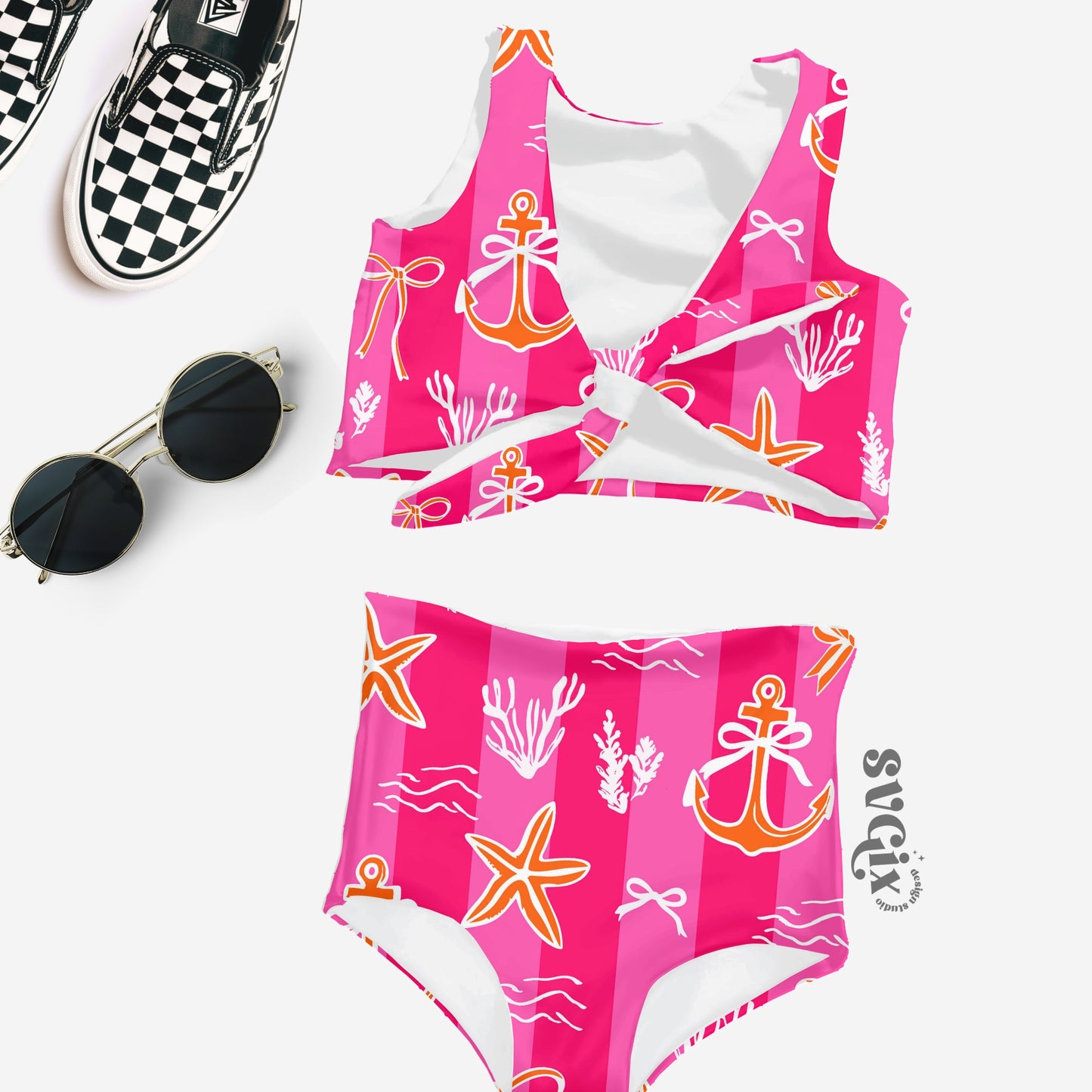 Coastal Neon Pink Seamless Pattern