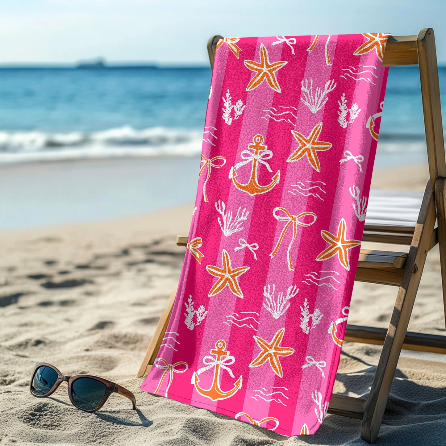 Coastal Neon Pink Seamless Pattern