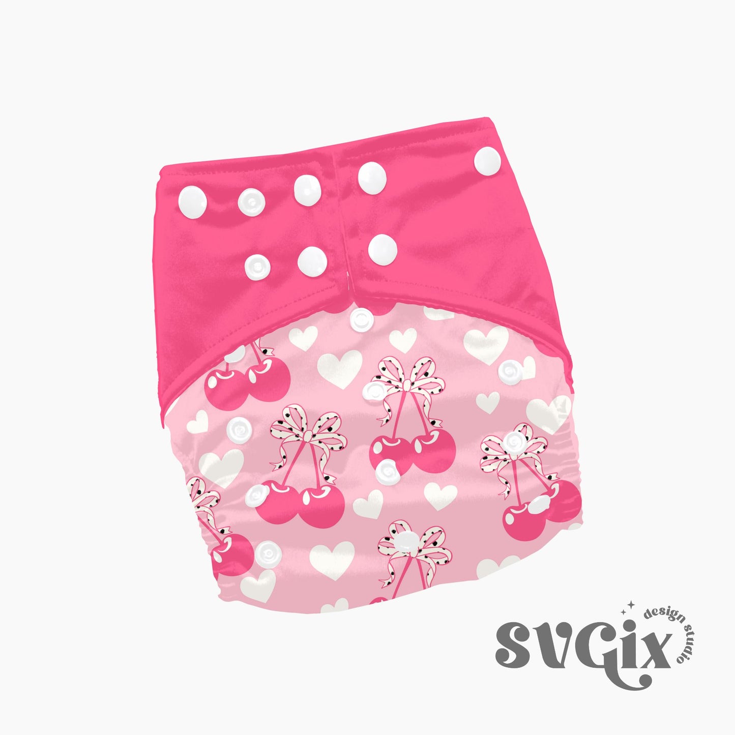 Coquette Cherry Hearts Bows Pink Seamless Pattern