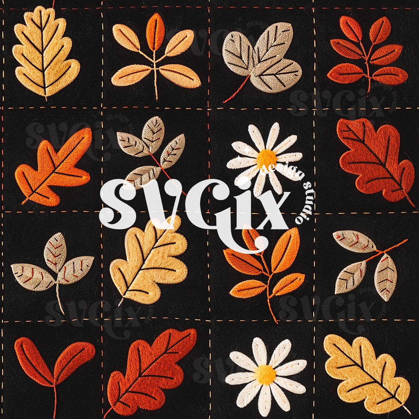 Cozy Fall Foliage Patchwork Seamless Pattern