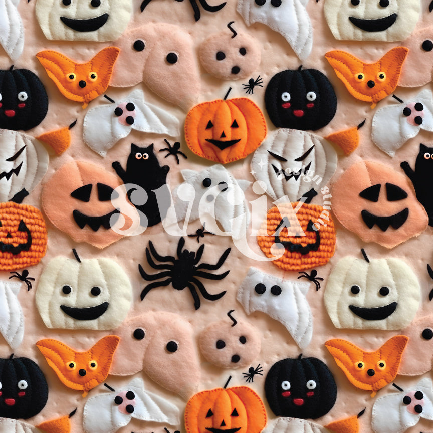 Cute Halloween Felt Seamless