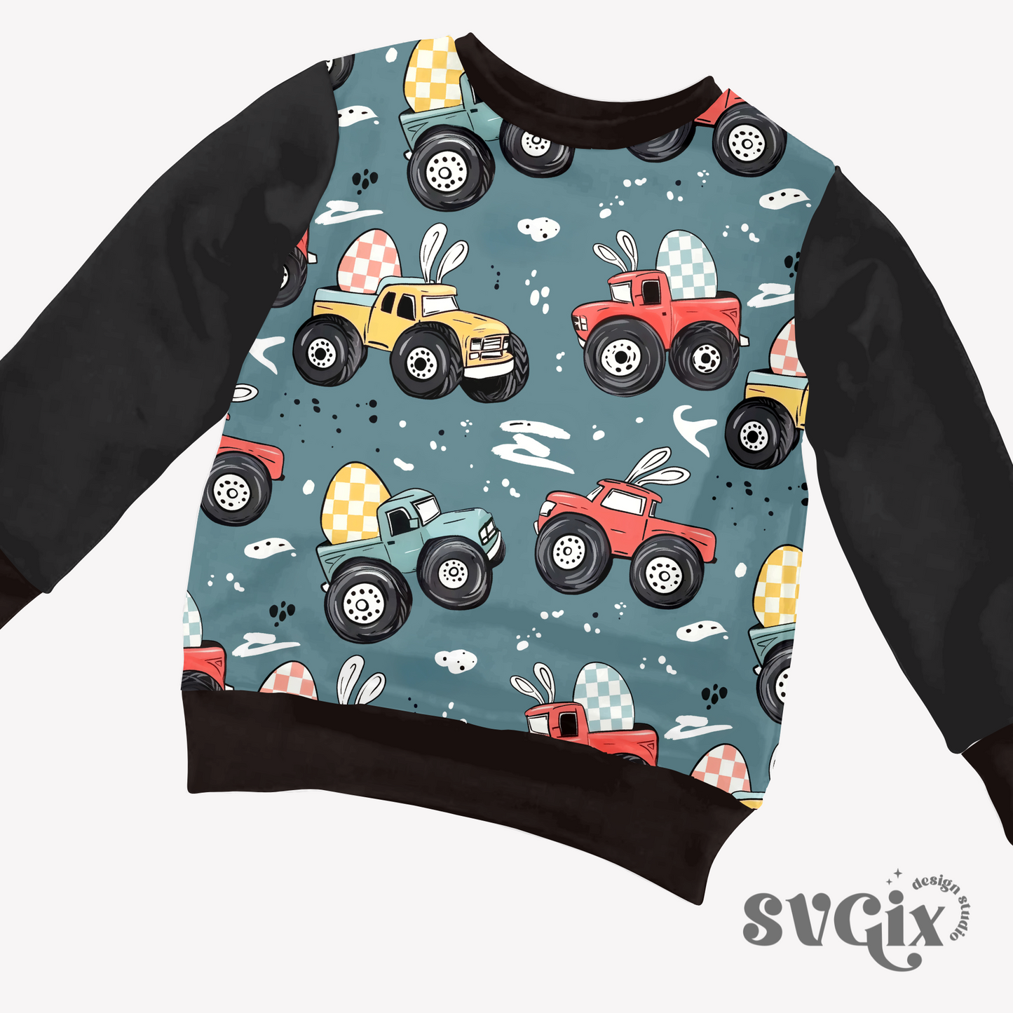 Easter Trucks II Seamless Pattern