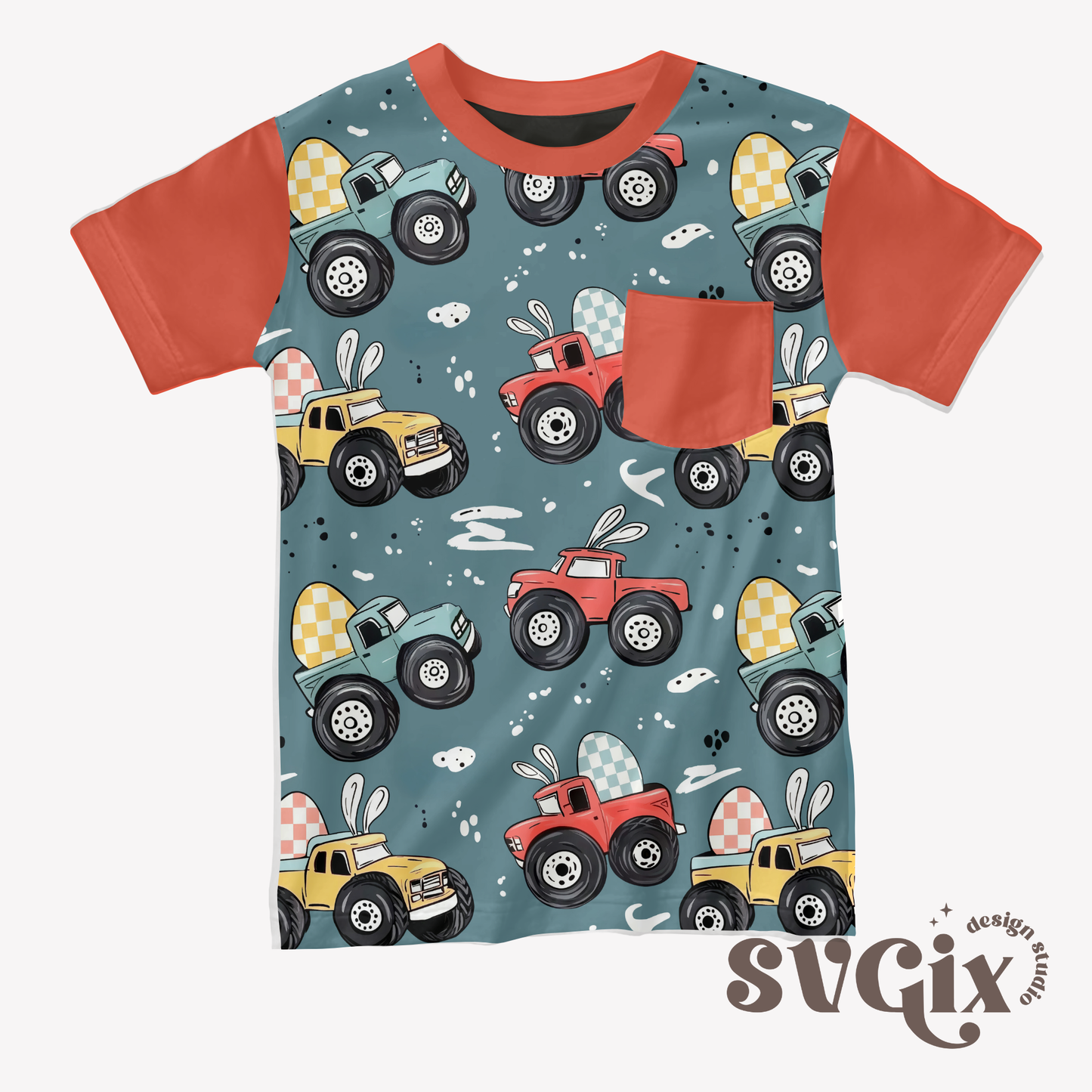 Easter Trucks II Seamless Pattern