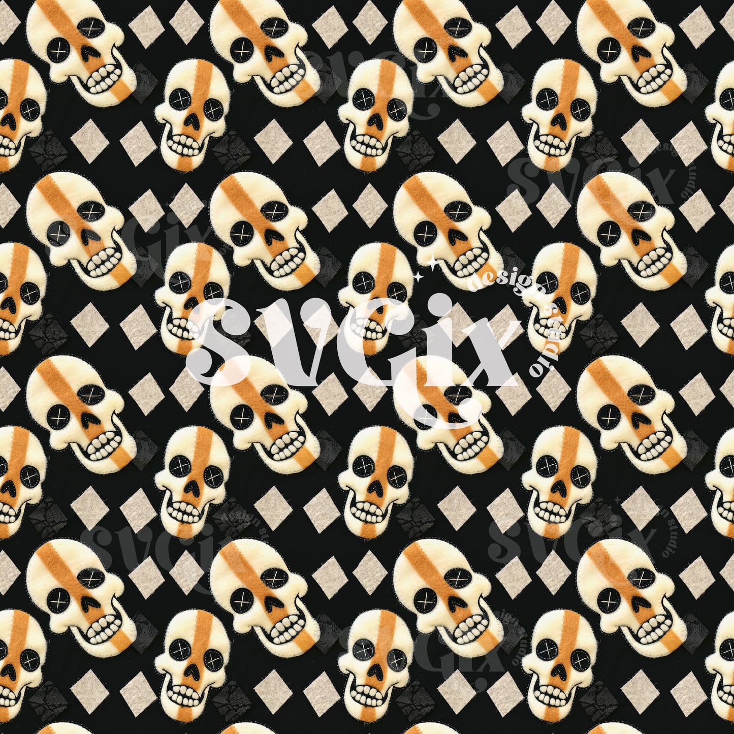 Edgy Skulls Seamless Pattern