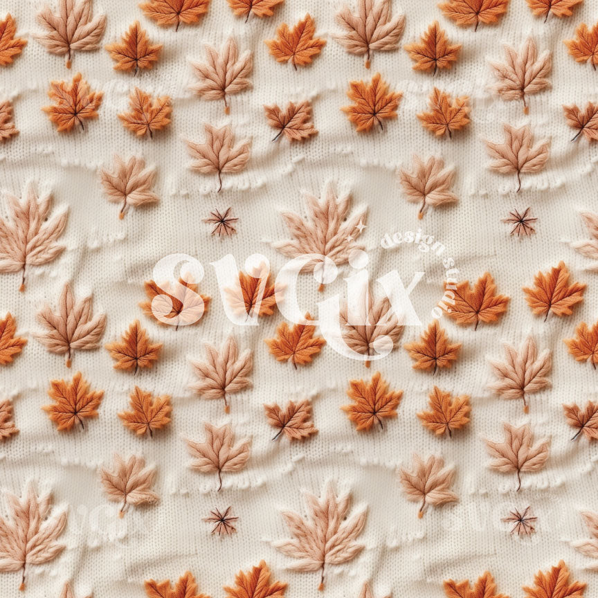 Fall Leaves on Knit II Seamless Pattern