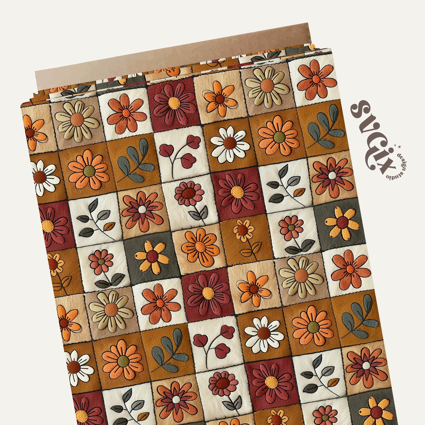Fall Floral Quilt Seamless Pattern