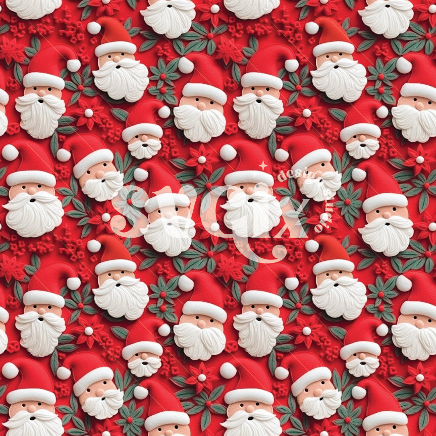 Felt Santas Seamless Pattern