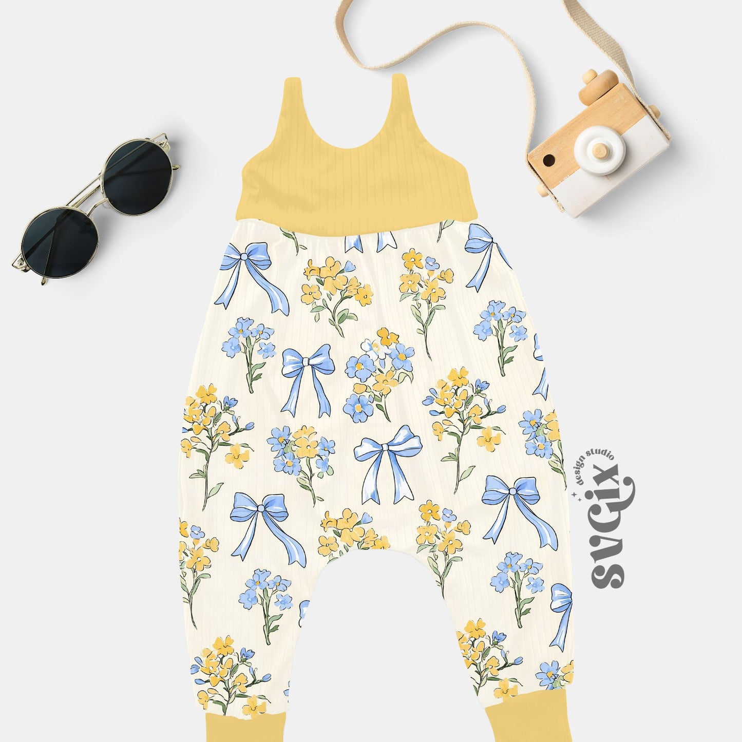 Blue Bows Floral Seamless