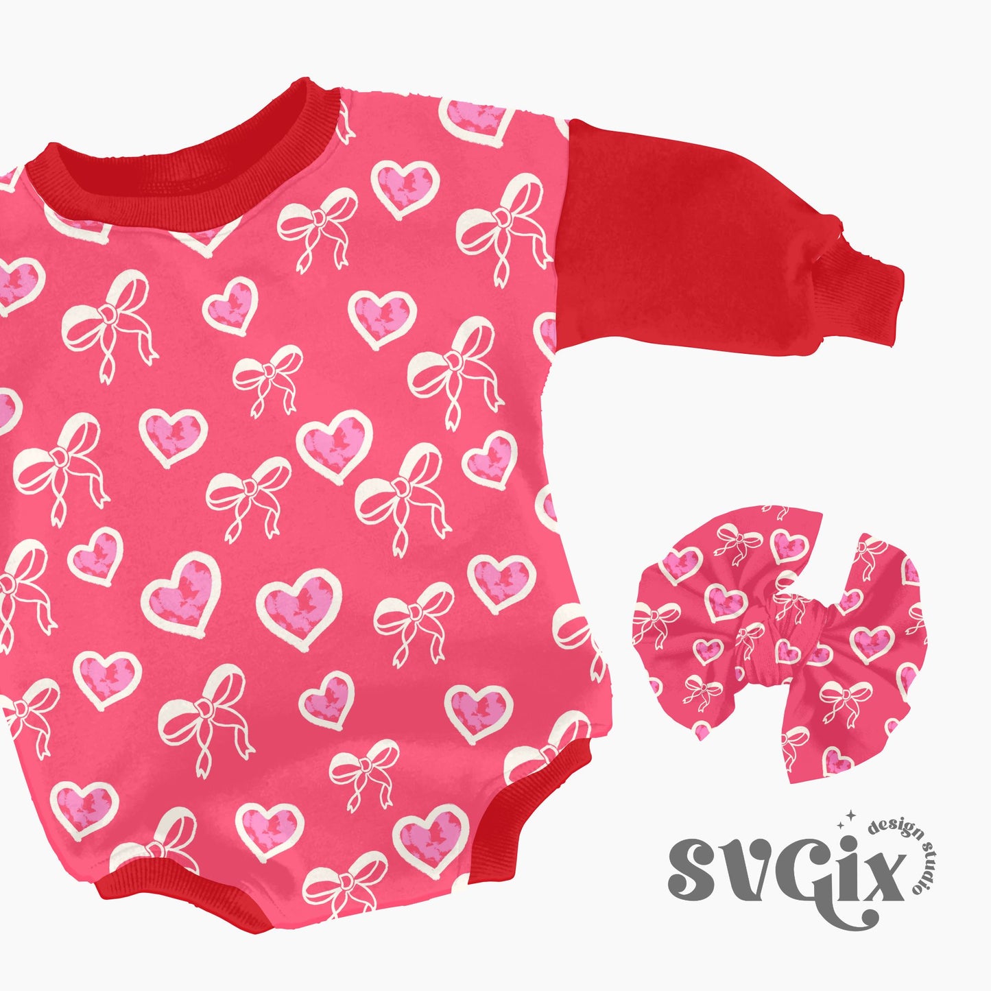 Bow Heart Seamless Coquette Vday