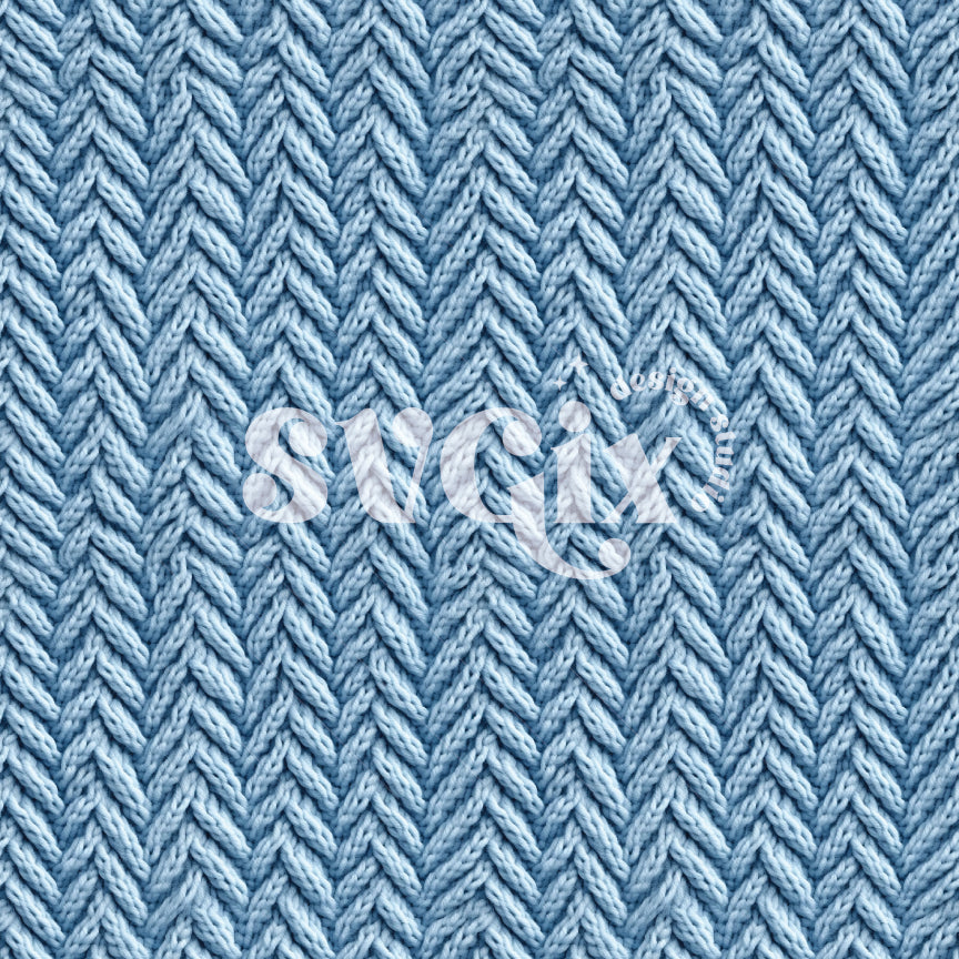 Glacier Blue Knit Seamless Pattern