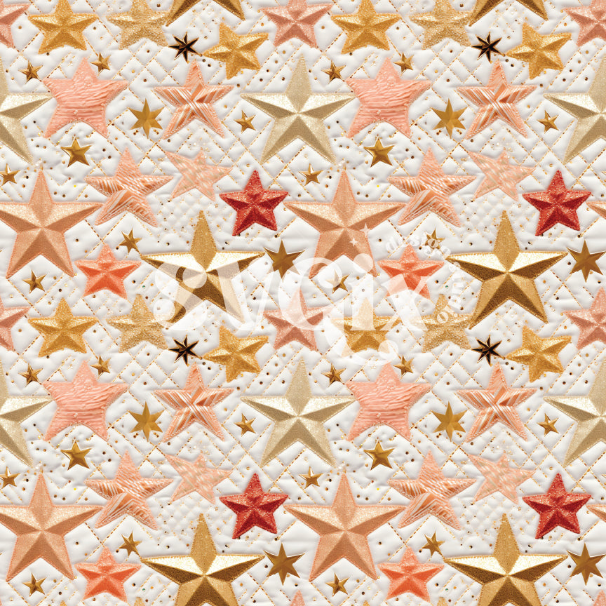 Glitter Stars Seamless Pattern