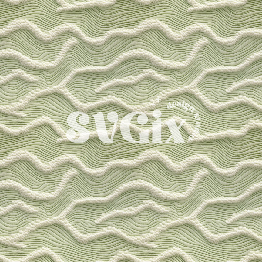 Green Mist Wavy Seamless Pattern