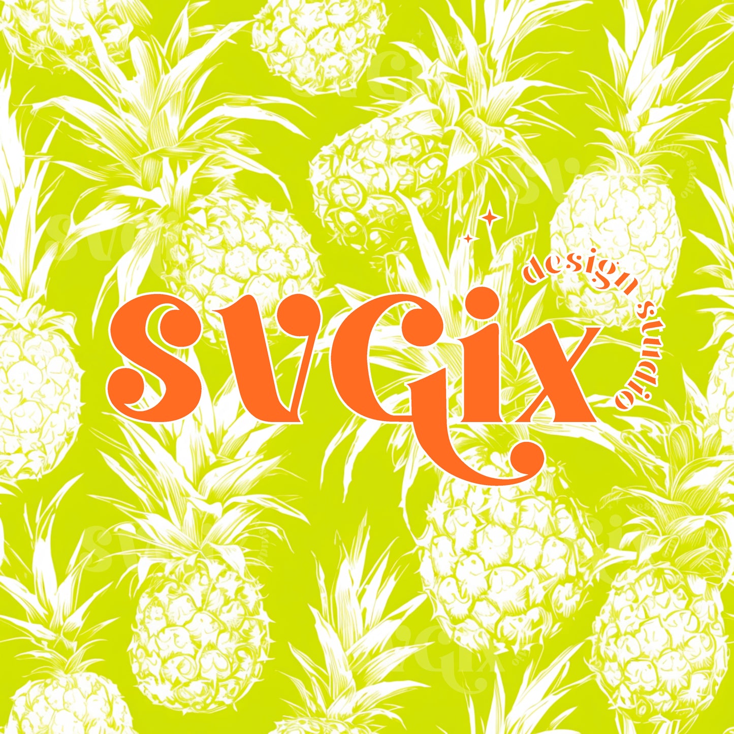 Neon Pineapples Seamless Pattern