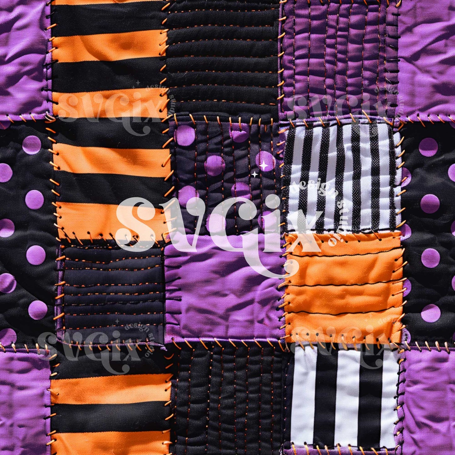 Halloween Patchwork Seamless Pattern