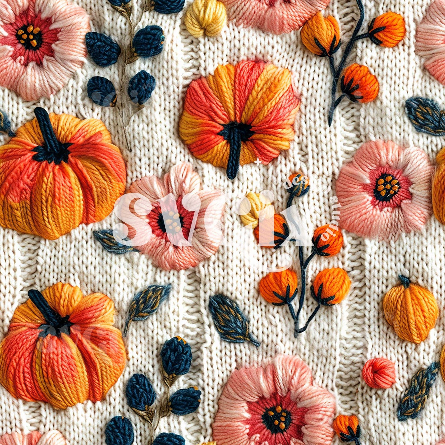 Harvest Knits - Fall Knit Seamless Pattern