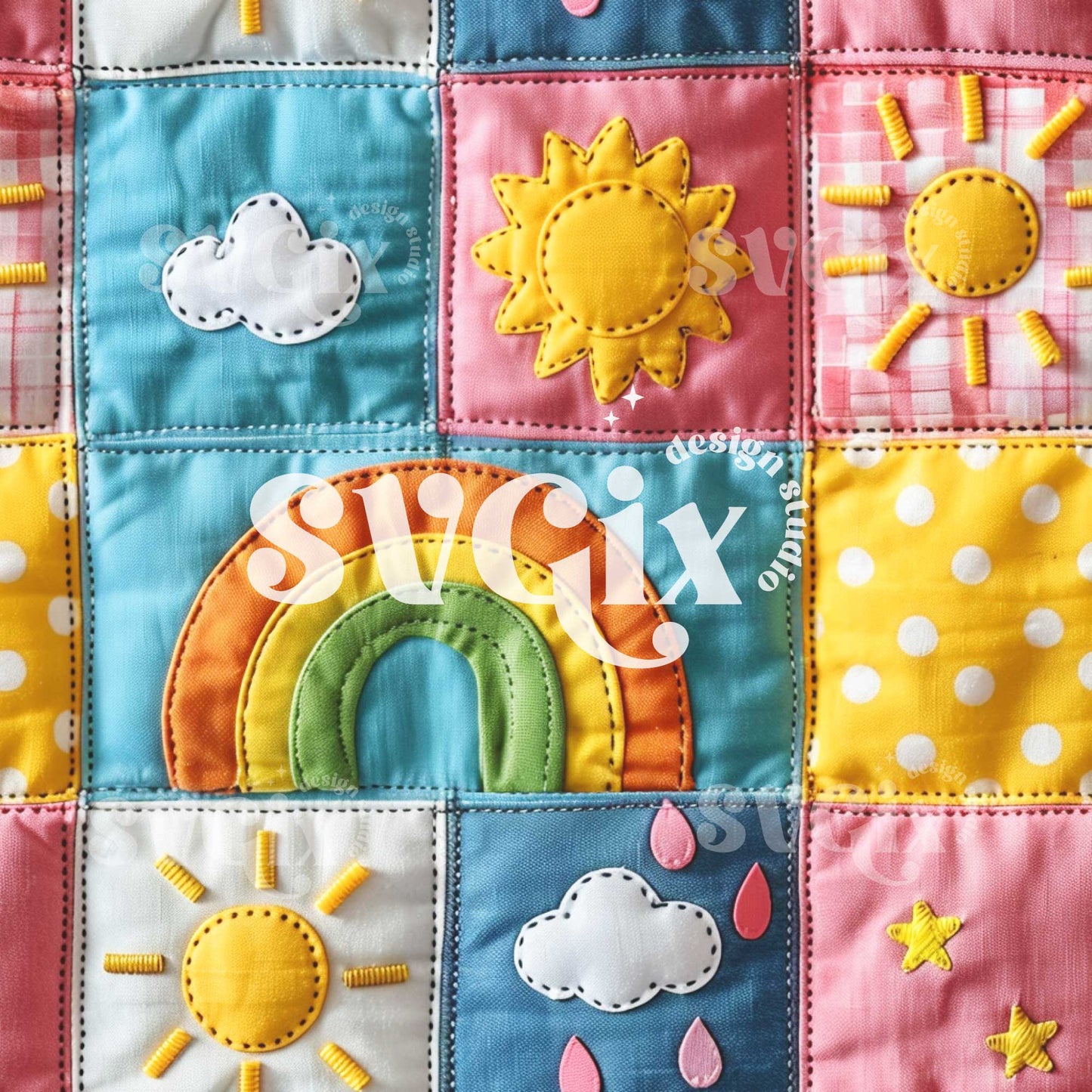 June Weather Quilt Seamless Pattern