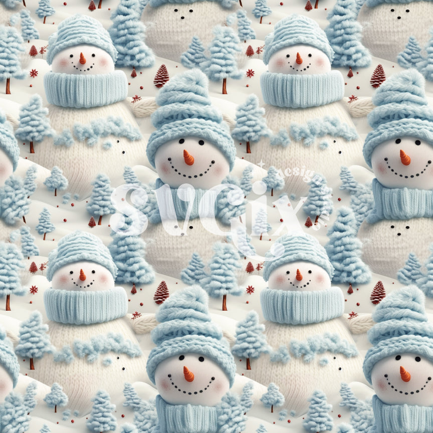 Knit Snowman Seamless Pattern