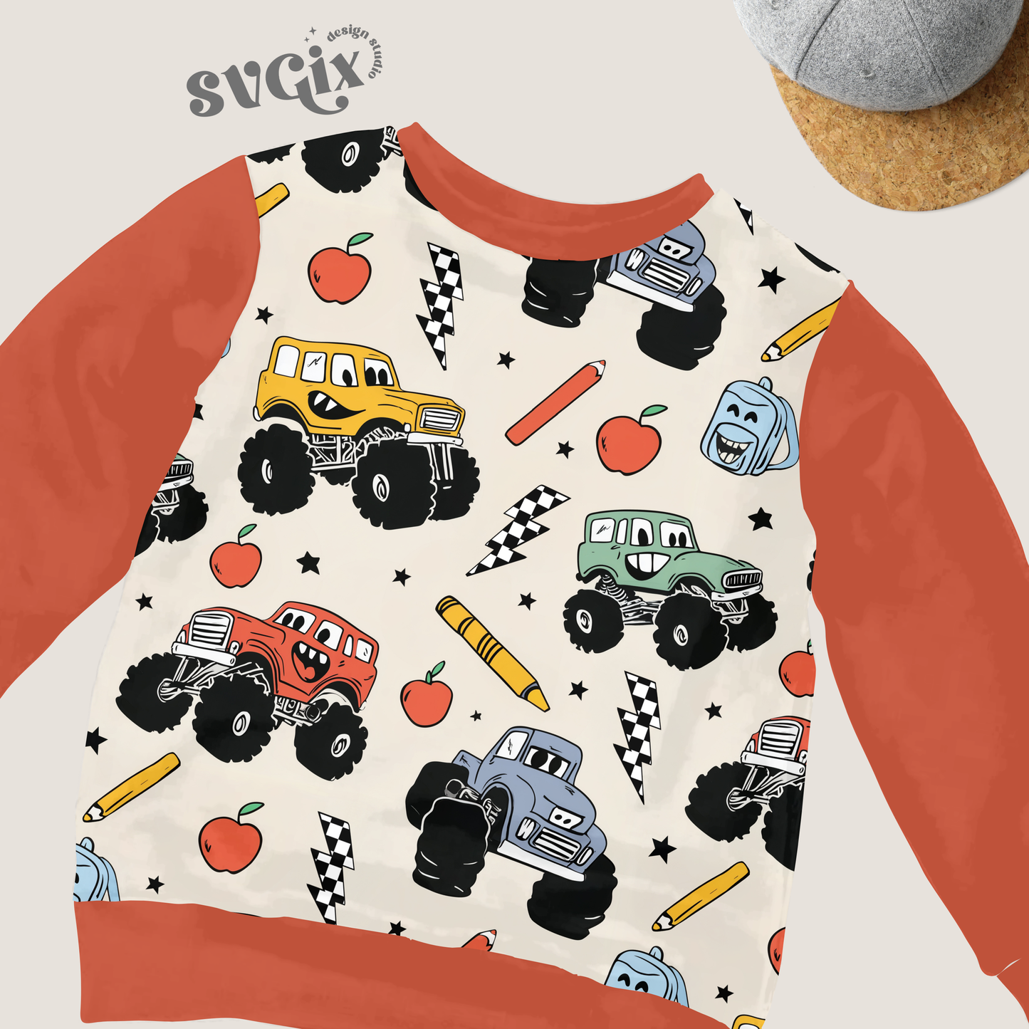 Monster Trucks Boy Seamless