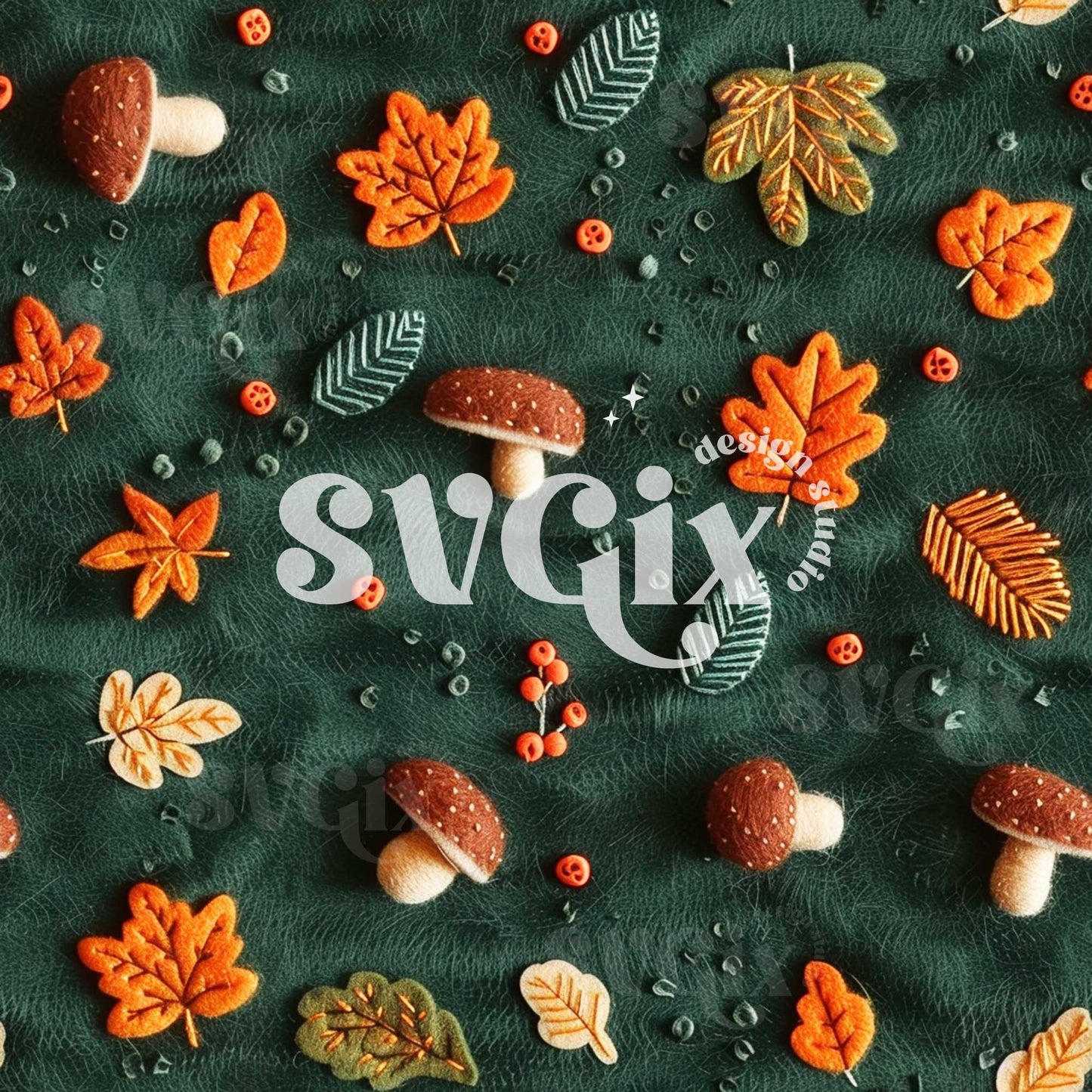 Mushroom Meadow Seamless Pattern