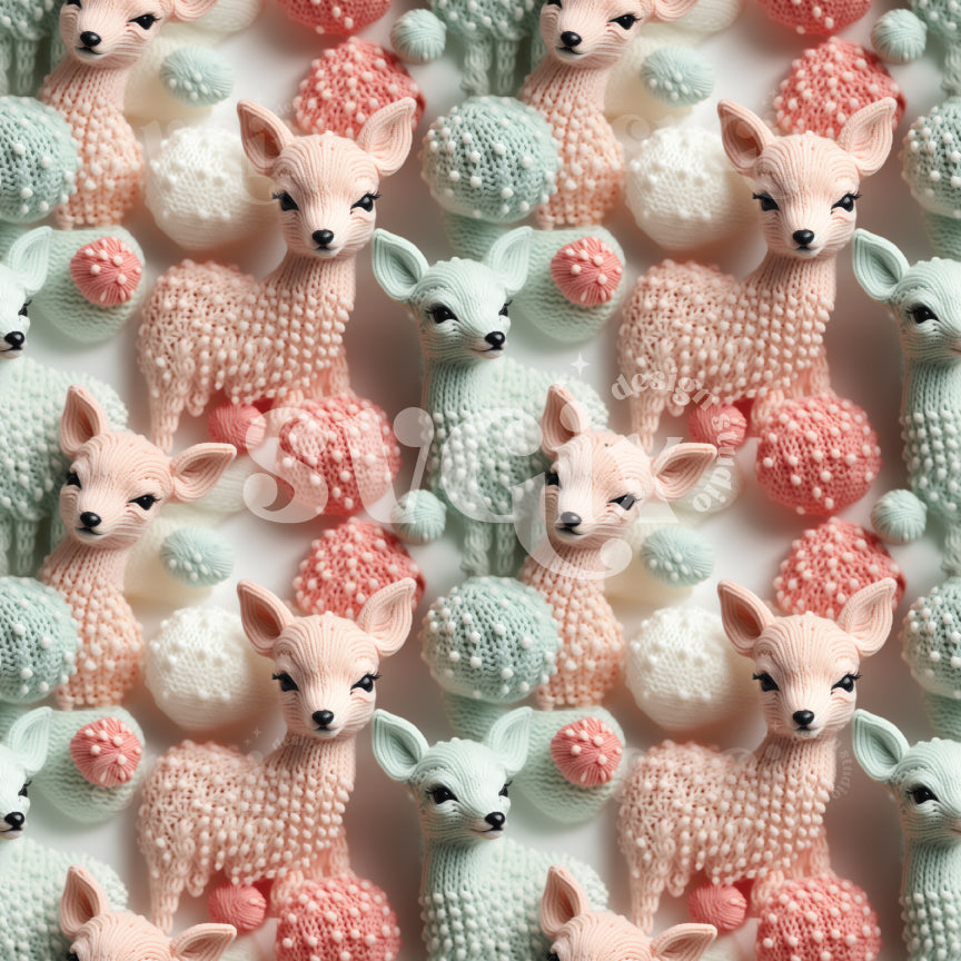 Muted Christmas Deers I Seamless Pattern