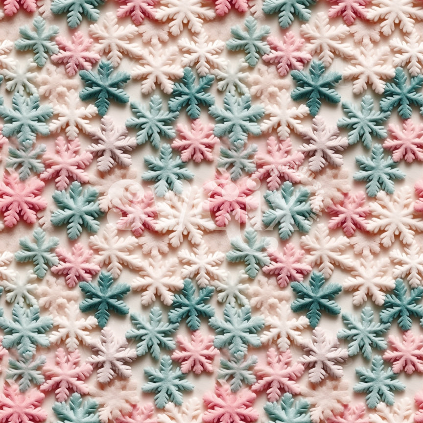 Muted Christmas Snowflakes Seamless Pattern