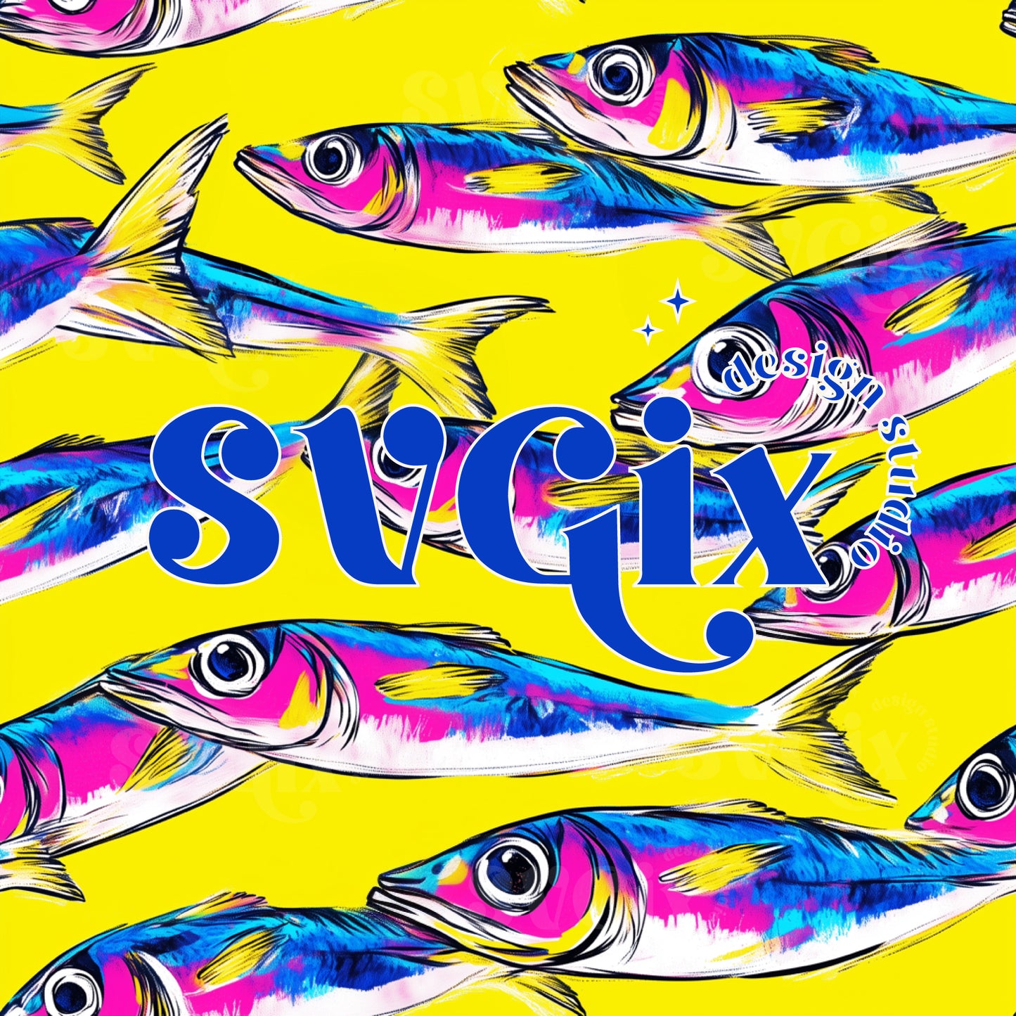 Neon Sardines Seamless
