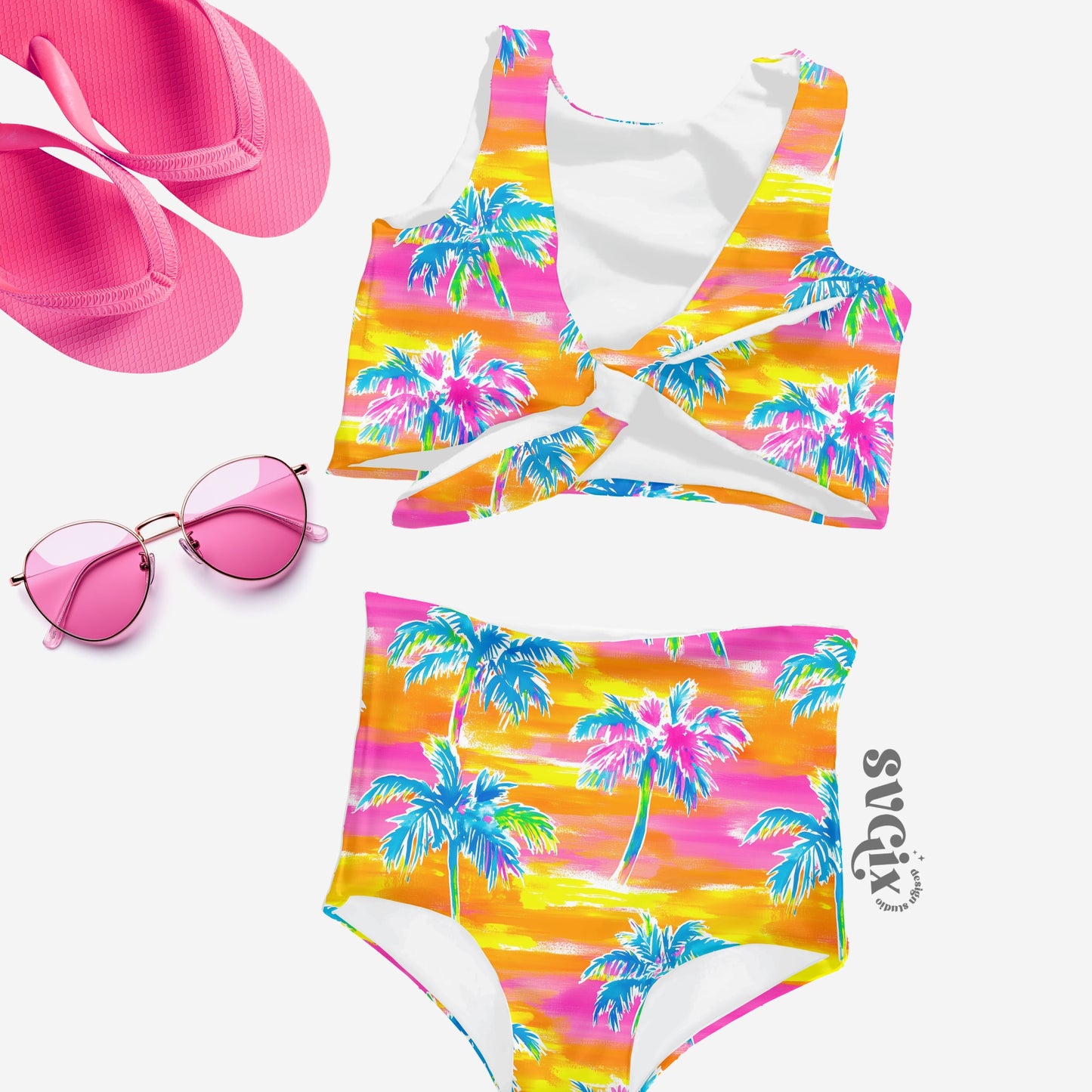 Neon Palm Trees Seamless