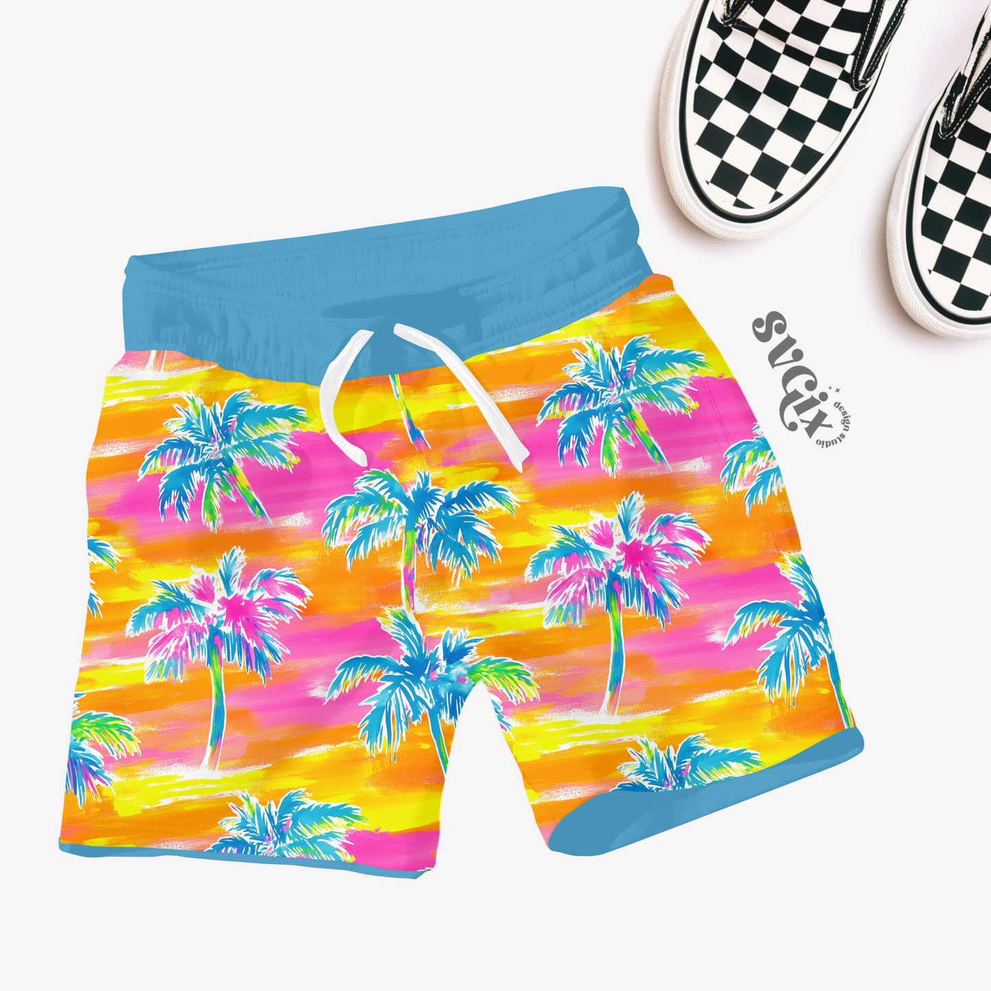 Neon Palm Trees Seamless