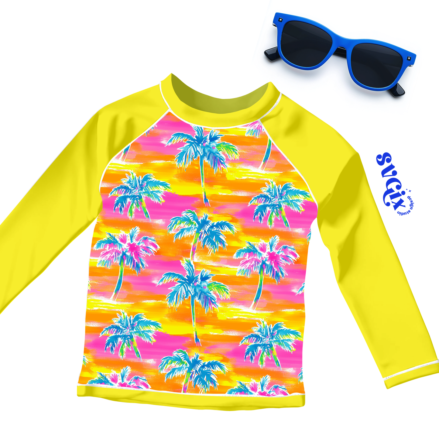 Neon Palm Trees Seamless