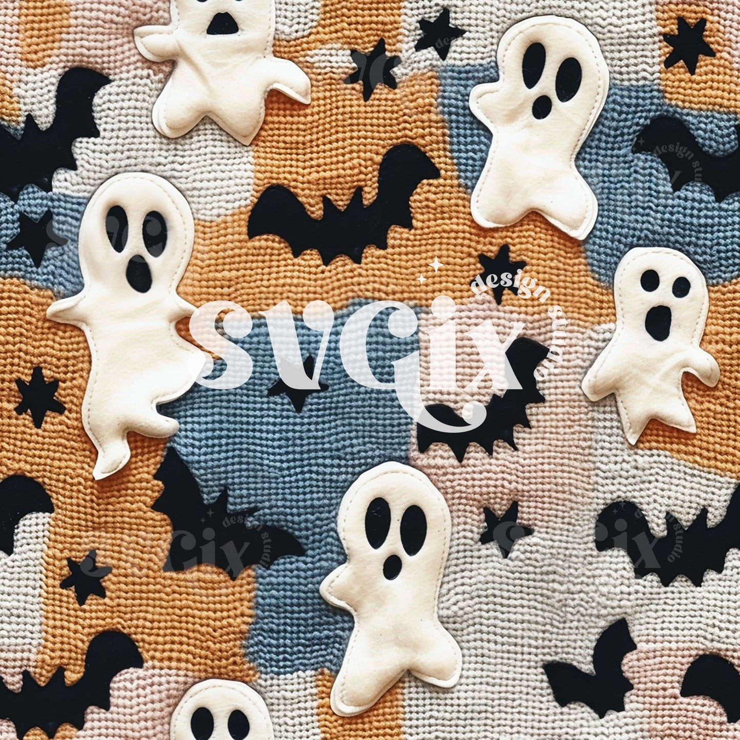 Neutral Ghosts Seamless Pattern