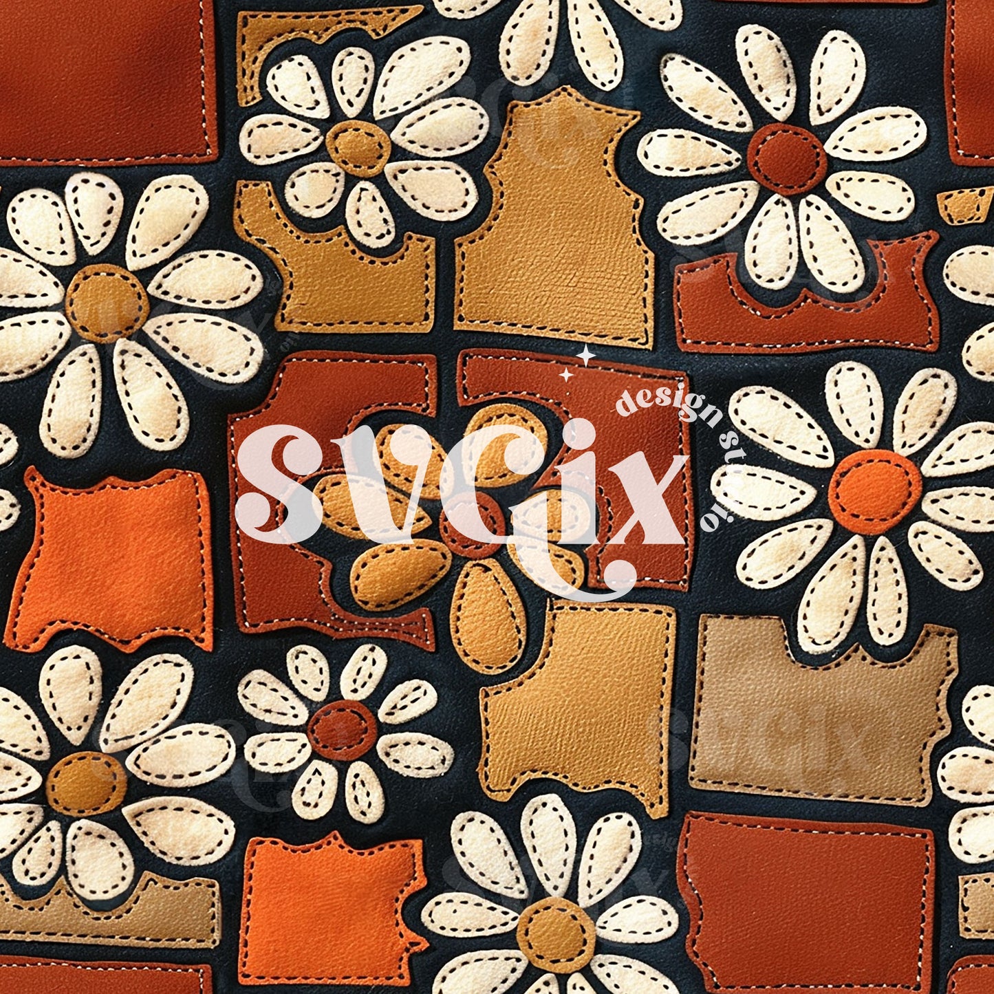 October Daises Seamless Pattern