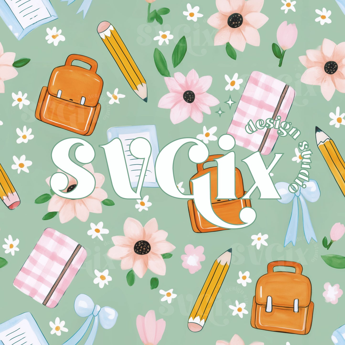 Orange Backpacks Seamless Pattern
