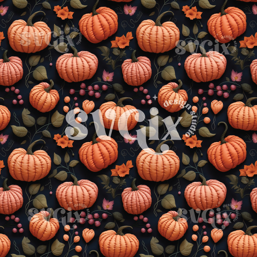 Quilt Pumpkins II Seamless Pattern