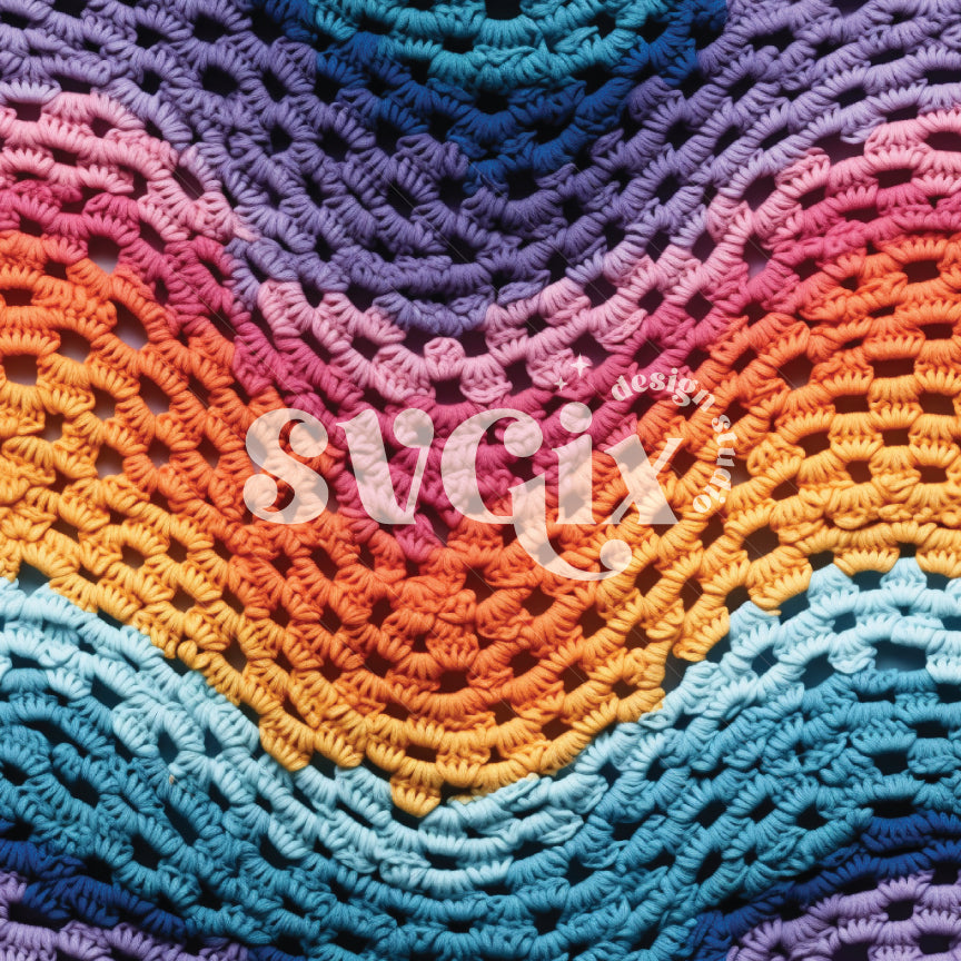Rainbow Crochet Seamless Pattern