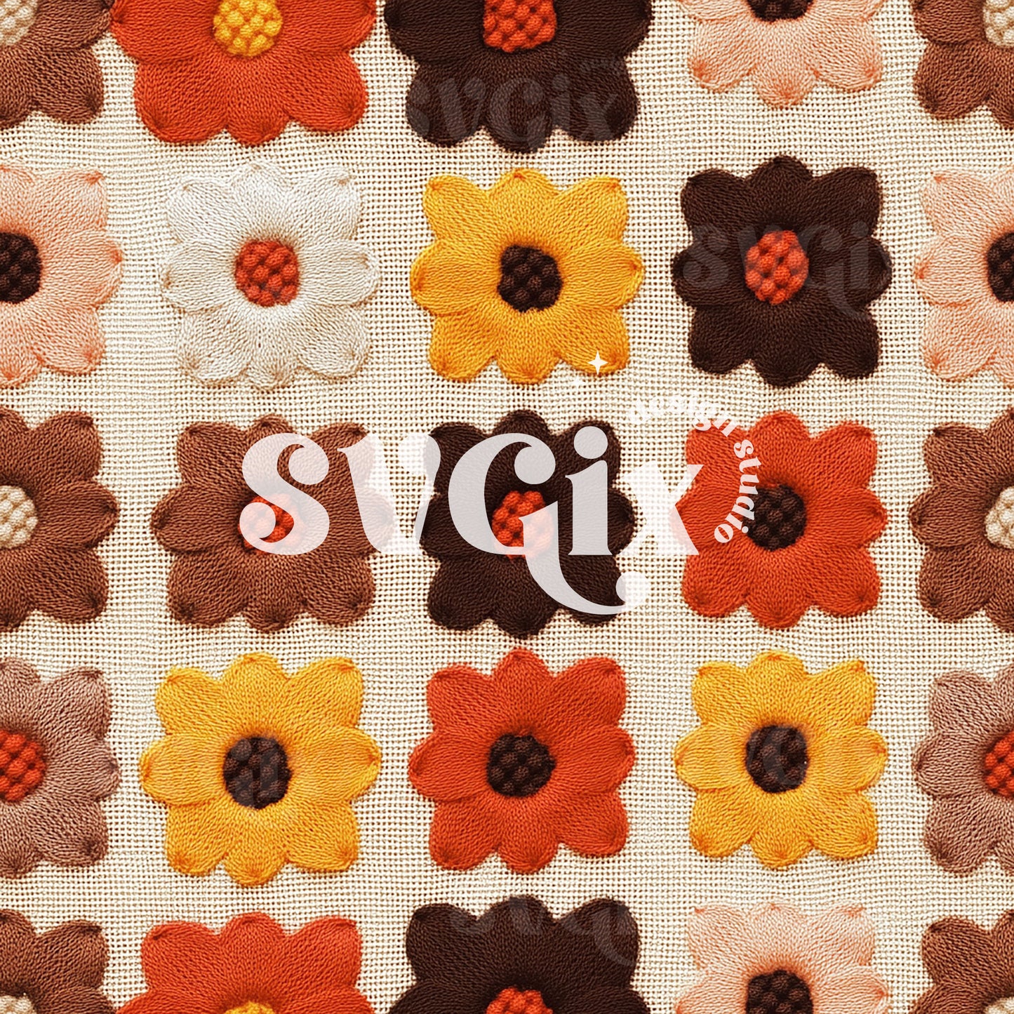 Retro Fall Floral Seamless