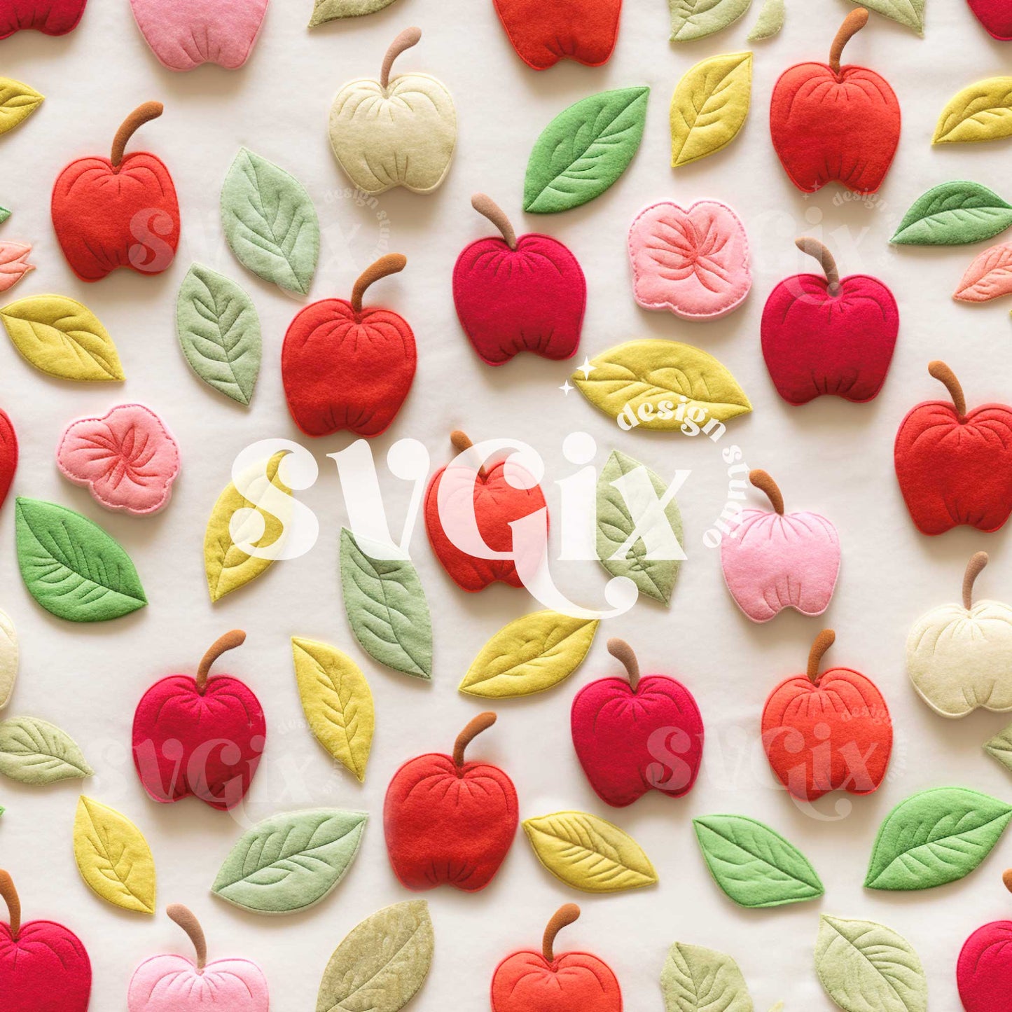 SCHOOL SNACK Apples Seamless Pattern