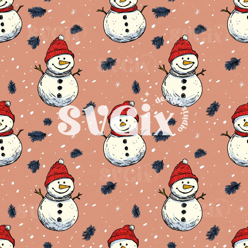 Snowmen Christmas Seamless Pattern