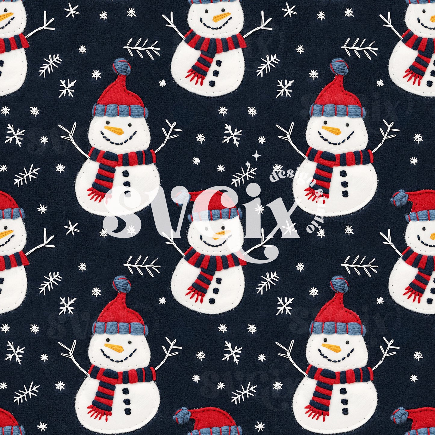 Snowmen Seamless Pattern